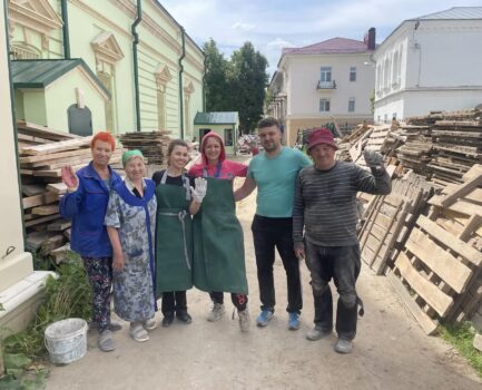 Подготовка четверика Троицкого собора города Клина к заключительной стадии реставрации